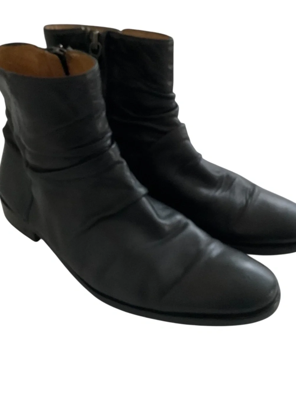 John Varvatos Mens Collection Morrison Sharpei Leather Boots Sz 12 Black Grunge